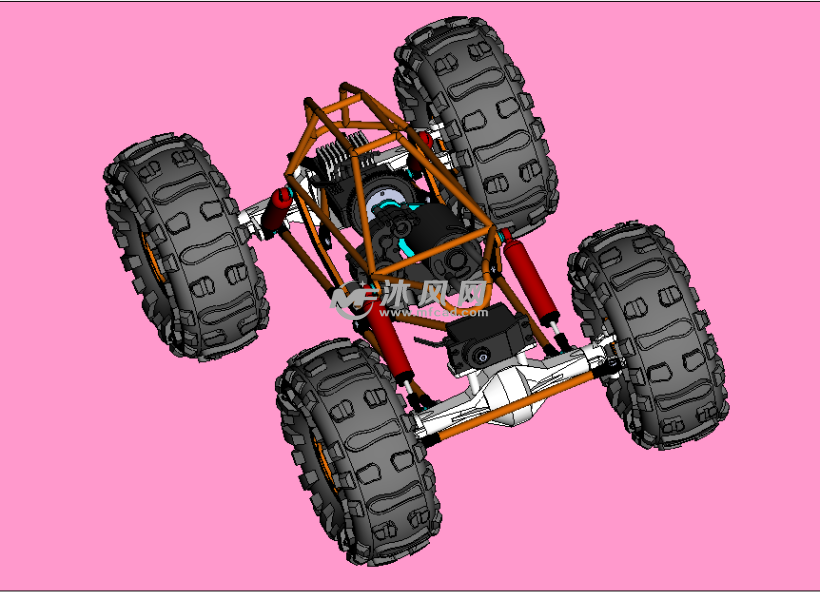 暴力四驱车框架结构设计模型