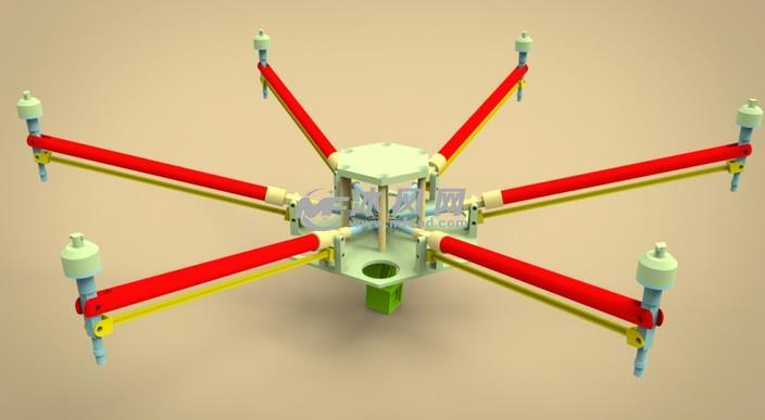 六轴航拍飞行器设计 - solidworks机械设备模型