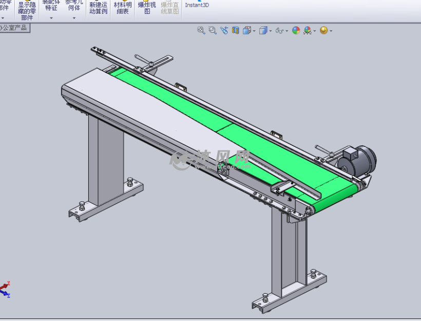 皮带输送机设计模型 - solidworks机械设备模型