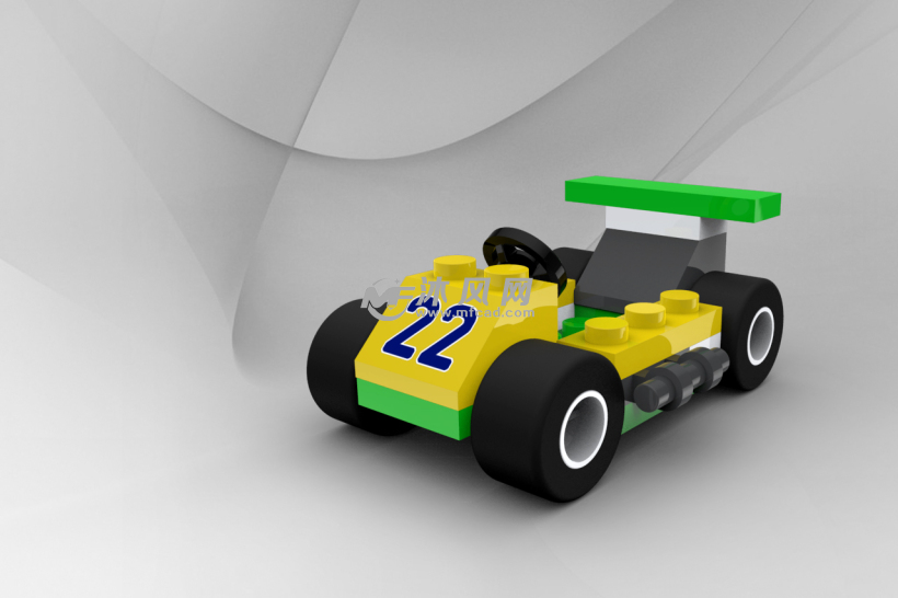 乐高玩具拼图之小卡丁车设计模型 - solidworks