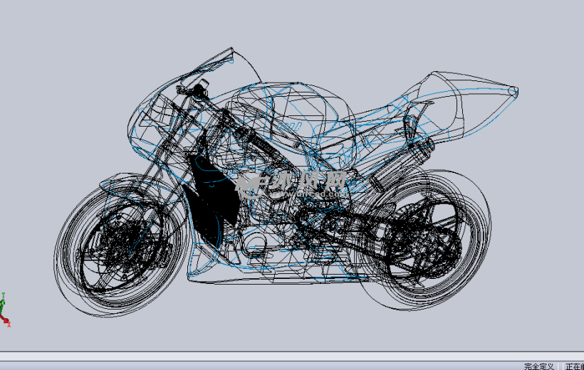 雅马哈小型结构的摩托车设计模型