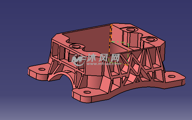 塑料结构件 - catia底座和管道类 - 沐风图纸