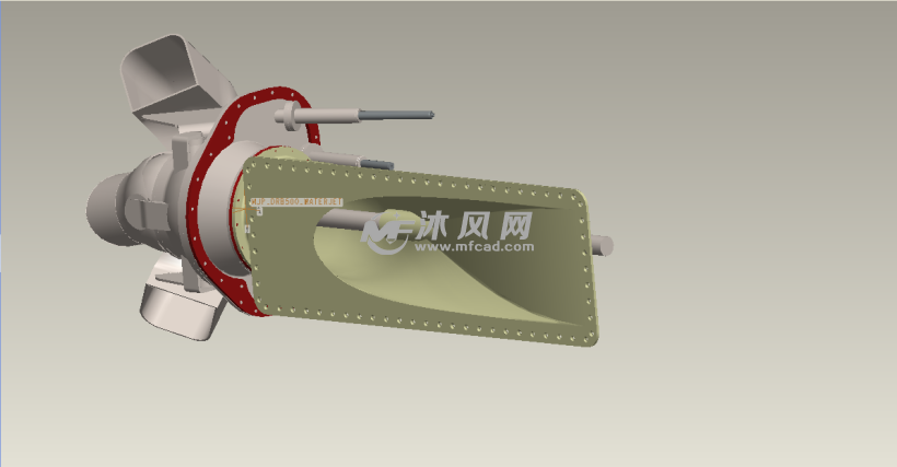 船舶喷水推进器3d图纸