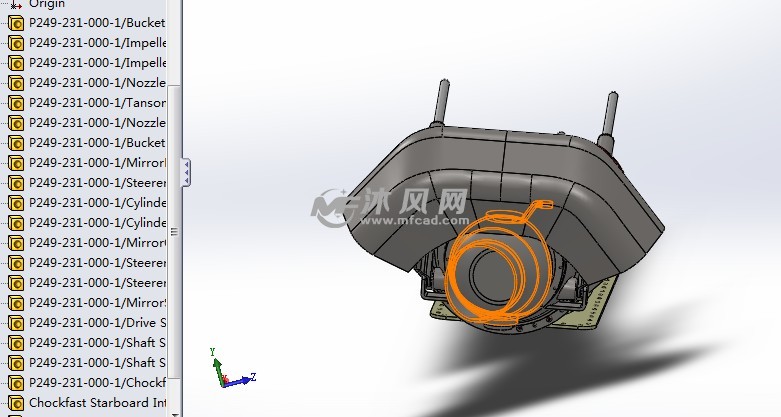 船舶喷水推进器3d图纸
