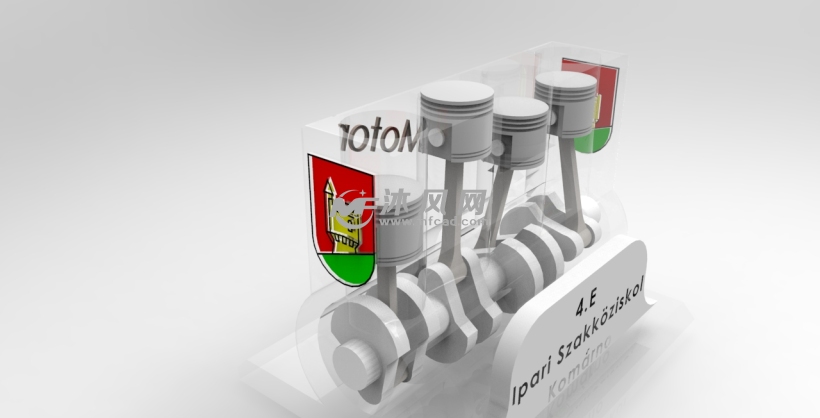 多缸发动机设计模型 - solidworks机械设备模型