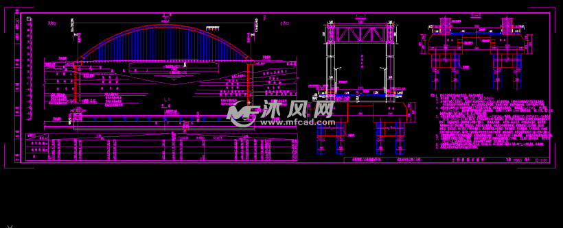晴川桥-下承式钢管混凝土系杆拱 - AutoCAD路