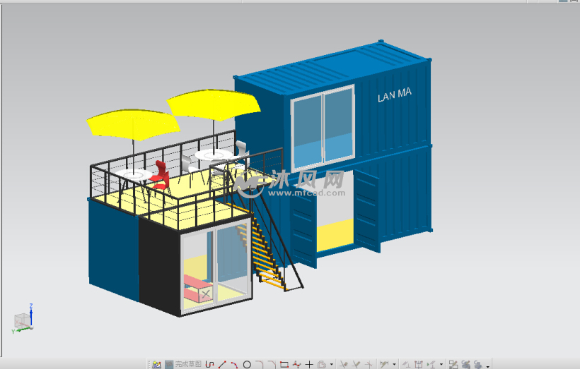 集装箱房屋设计 - UG玩具公仔类模型下载