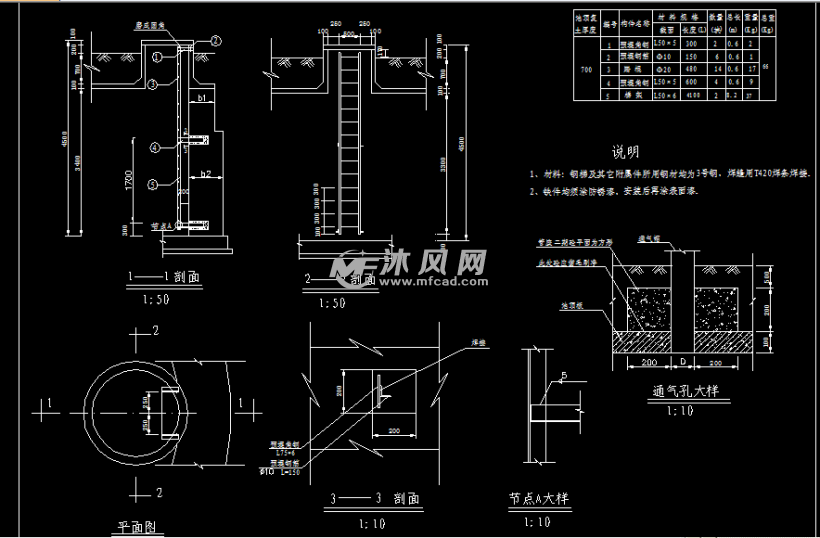 铁梯及通气孔大样