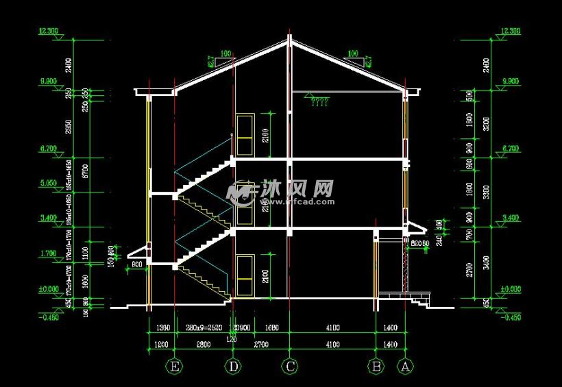 146平米3层江南农村住宅别墅设计施工平面图