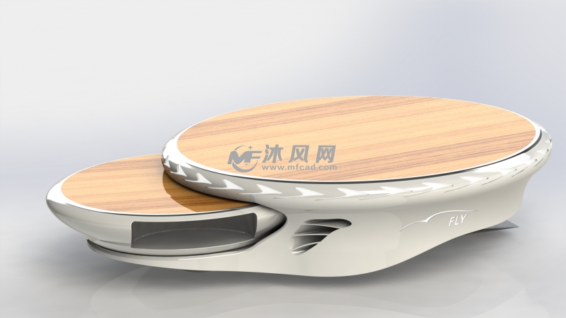 (创意)木质会议桌设计模型 - solidworks办公用