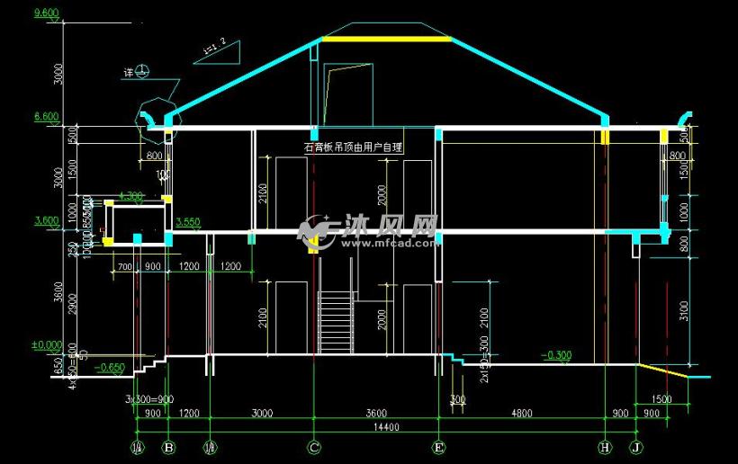 170平米2层江南农村住宅别墅设计施工平面图(带阁楼)