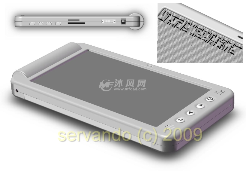 触摸屏的电脑游戏机设计模型 - solidworks电脑