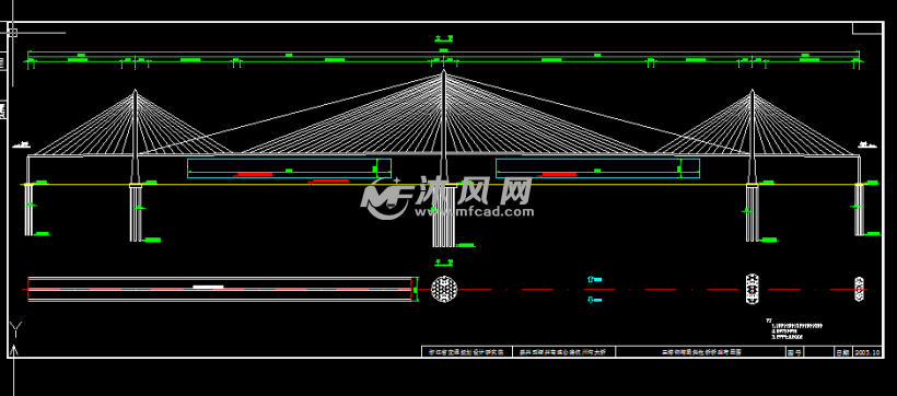 嘉兴至绍兴高速公路杭州湾大桥三塔斜拉桥设计图【高速公路桥】