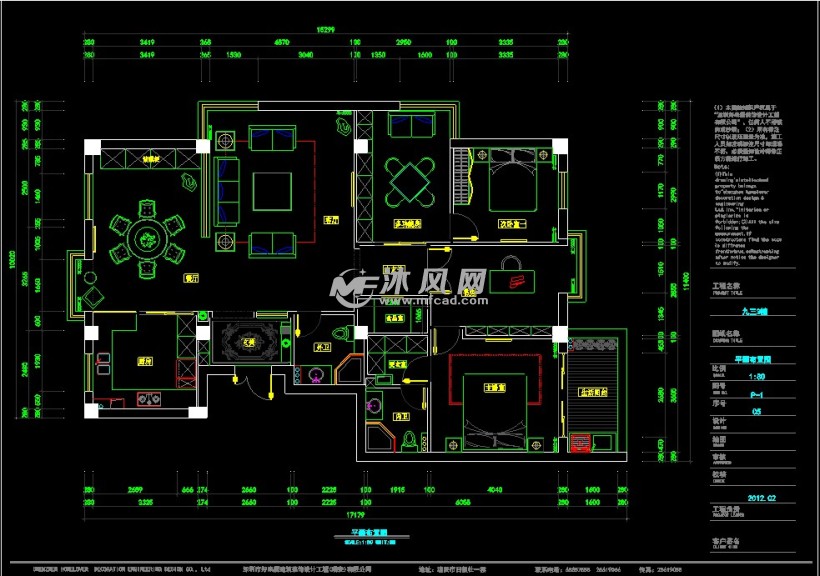 某私人家装设计完整cad施工图