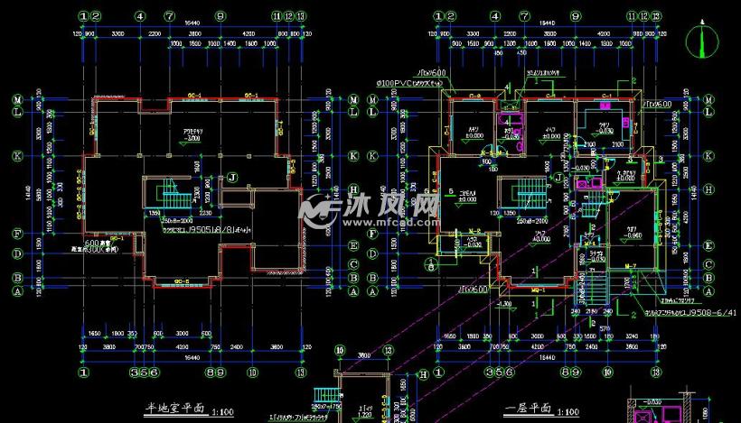 230平米2层上海郊区私人别墅设计施工平面图