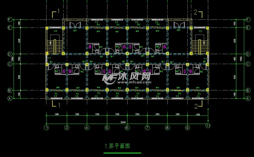 六层框架结构学生宿舍结构施工图