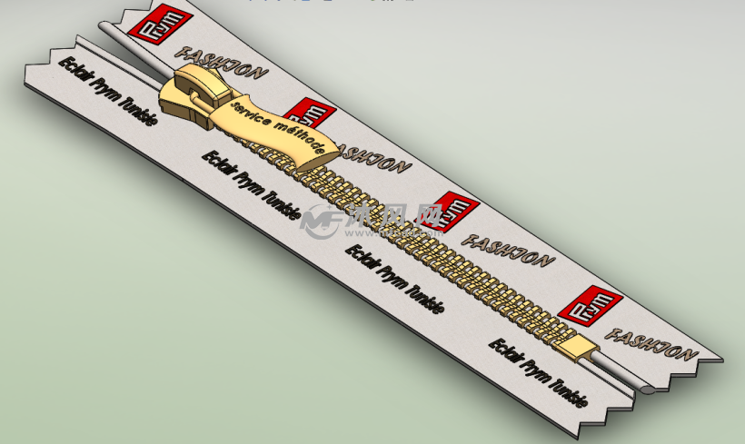 衣服(裤子)拉链机制设计模型 - solidworks生活