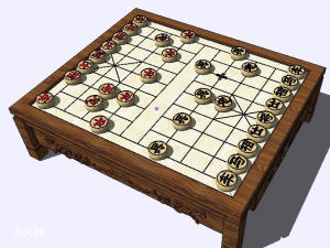 中国象棋棋盘精品模型 - sketchup室内陈设模型