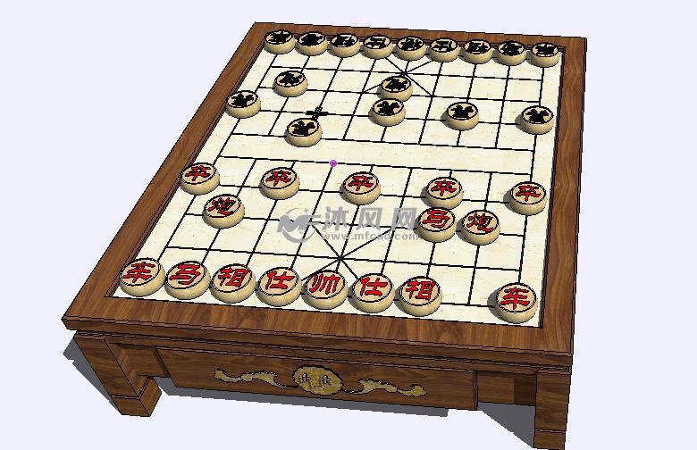 中国象棋棋盘精品模型 - sketchup室内陈设模型