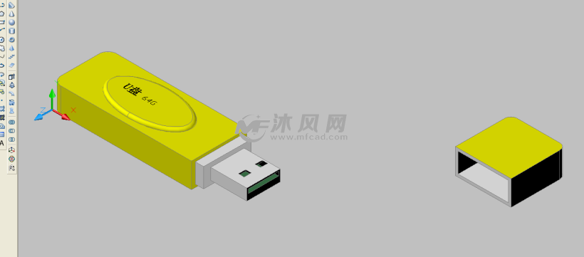 三维CAD图纸-U盘 - AutoCAD普通工程机械图