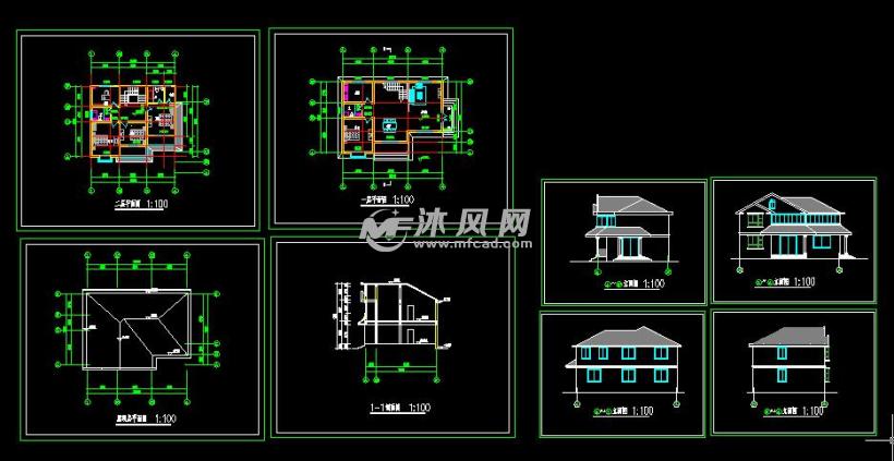 135平米2层江南木结构古典平面设计施工木头拼接图纸别墅玩具图片
