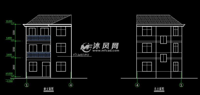90平米3层河北老魏家别墅私人设计施工平面图模图纸胚图片