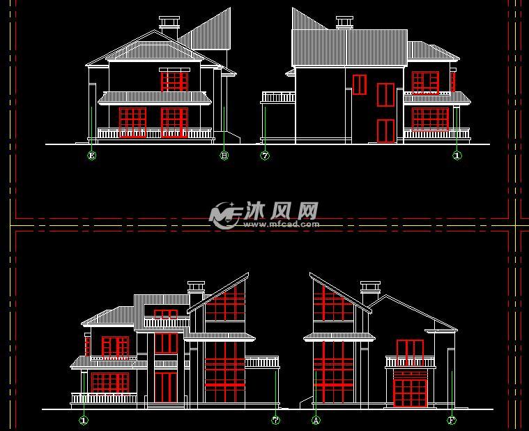 205平米2层西宁现代风格别墅设计施工平面图