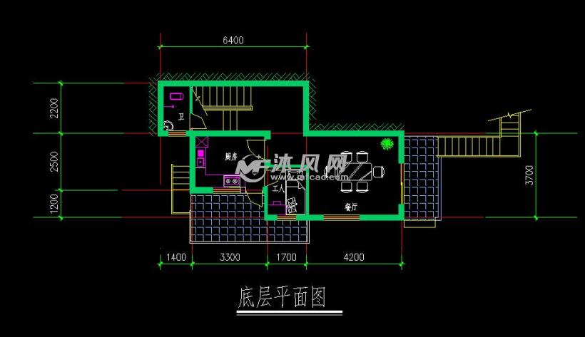218平米2层河南都市私人别墅设计施工平面图