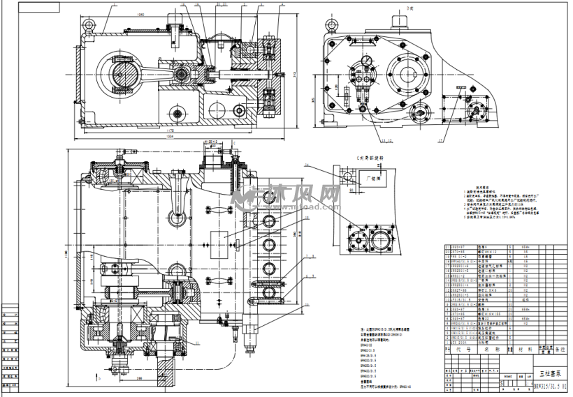 乳化液泵图纸 - AutoCAD矿山机械图纸下载