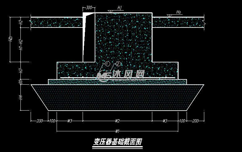 变压器基础截面图