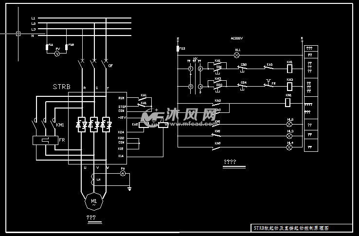 strb软起动及直接起动控制原理图