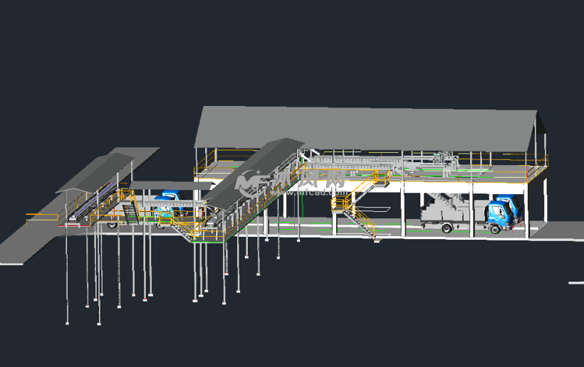 水泥厂装车设备 - AutoCAD矿山机械图纸下载