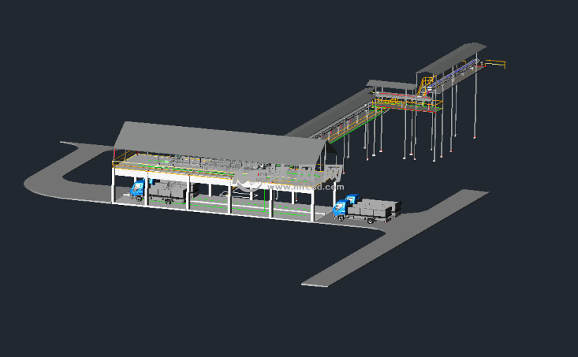 水泥厂装车设备 - AutoCAD矿山机械图纸下载