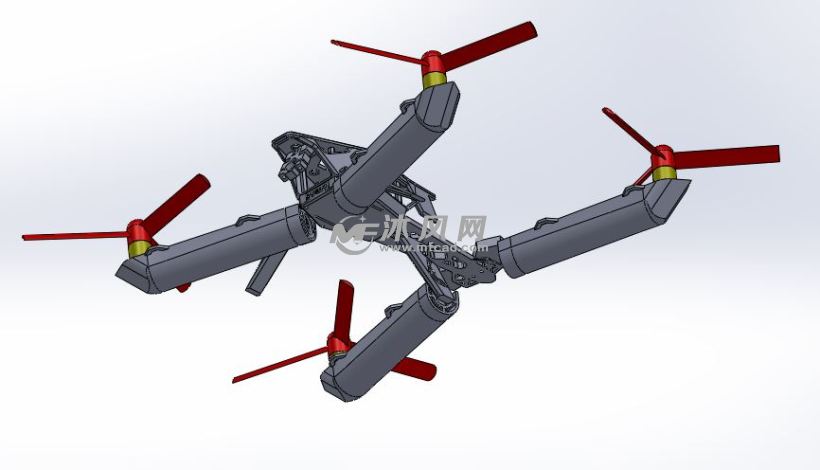 组装式四旋翼玩具飞机 - solidworks玩具公仔类