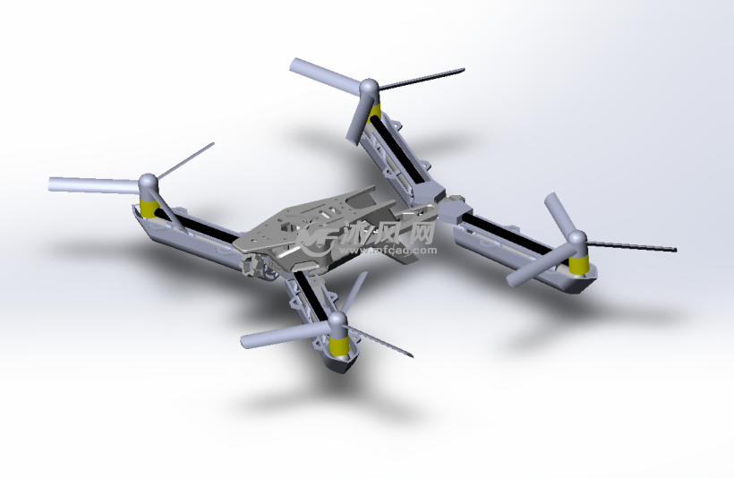 组装式四旋翼玩具飞机 - solidworks玩具公仔类