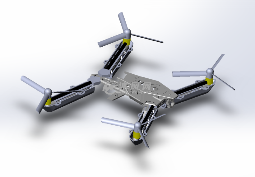 组装式四旋翼玩具飞机 - solidworks玩具公仔类