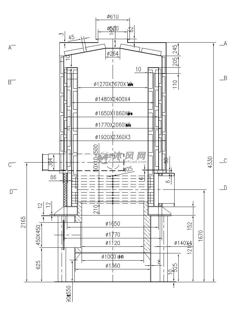 间接式燃煤热风炉 - autocad化工环保设备图纸下载