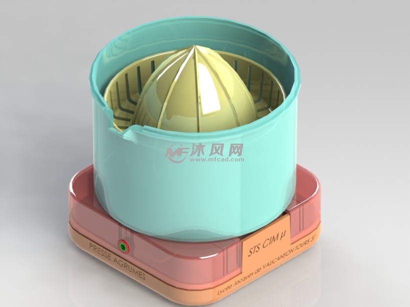 详解的(橙子)榨汁机设计模型 - solidworks机械