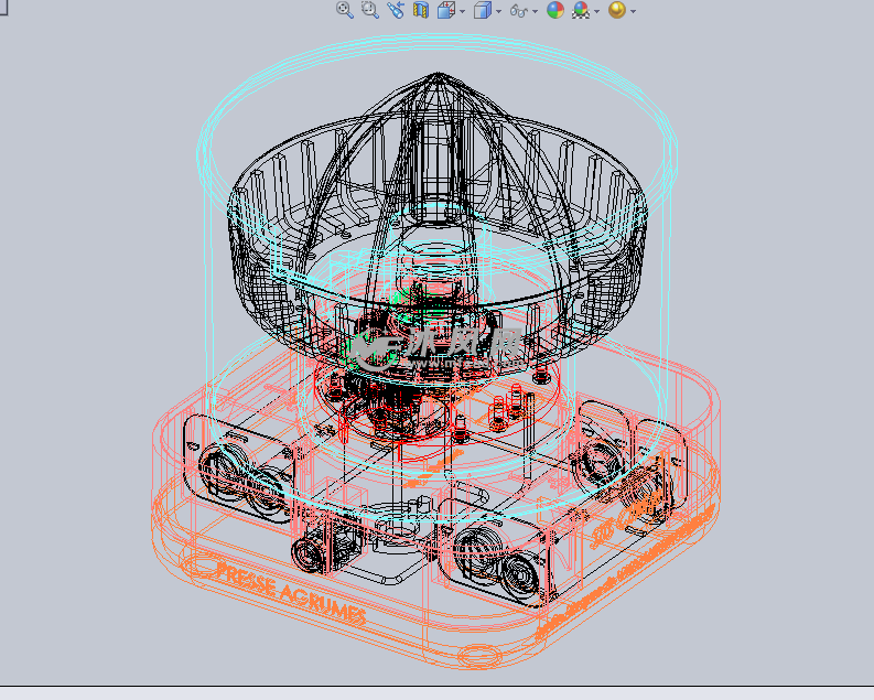 详解的(橙子)榨汁机设计模型 - solidworks机械