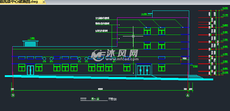 医院后勤部洗涤中心建筑全套cad施工图纸 - 其