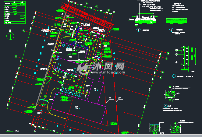 医院后勤部洗涤中心建筑全套cad施工图纸 - 其