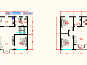 北方农村二层平面设计图 - AutoCAD住宅建筑平