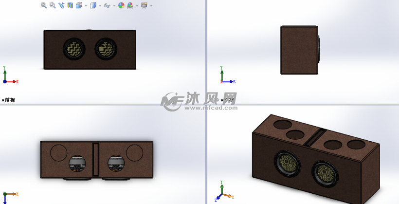 低音炮箱设计模型 - solidworks生活用品类模型