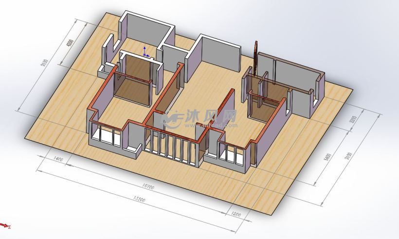 房屋结构图 solidworks园林建筑模型下载 沐风图纸