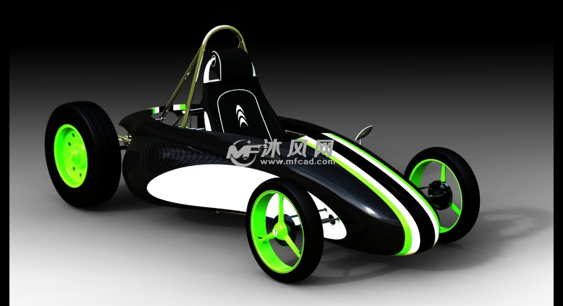 四轮驱动的跑车设计模型 - solidworks交通工具