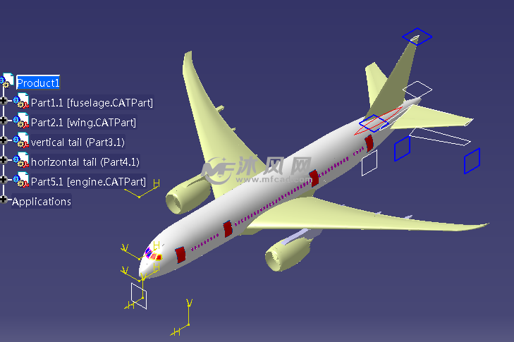 波音787catia模型 - catia交通工具模型 - 沐风图纸