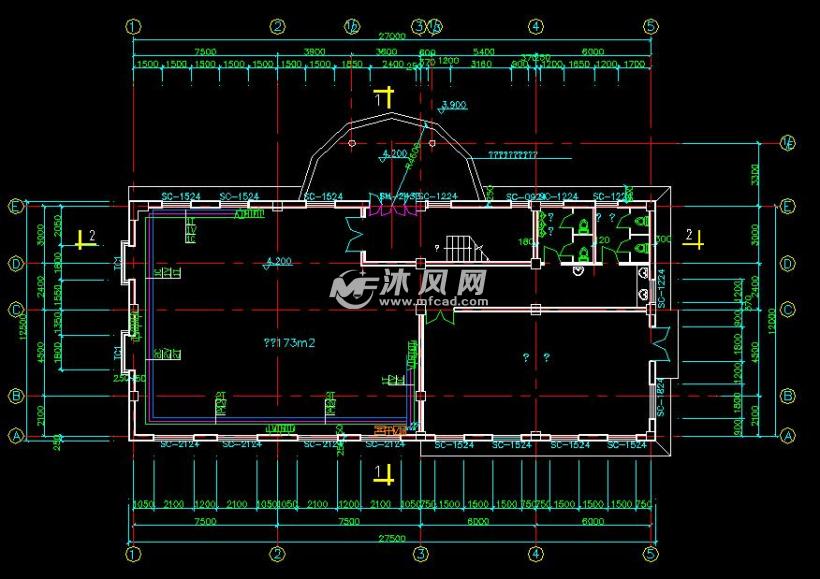 地下室-四层办公楼弱电施工设计图