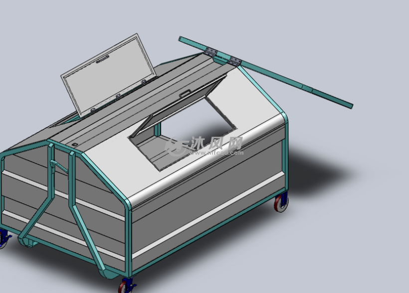 环卫垃圾收集箱 - solidworks机械设备模型下载