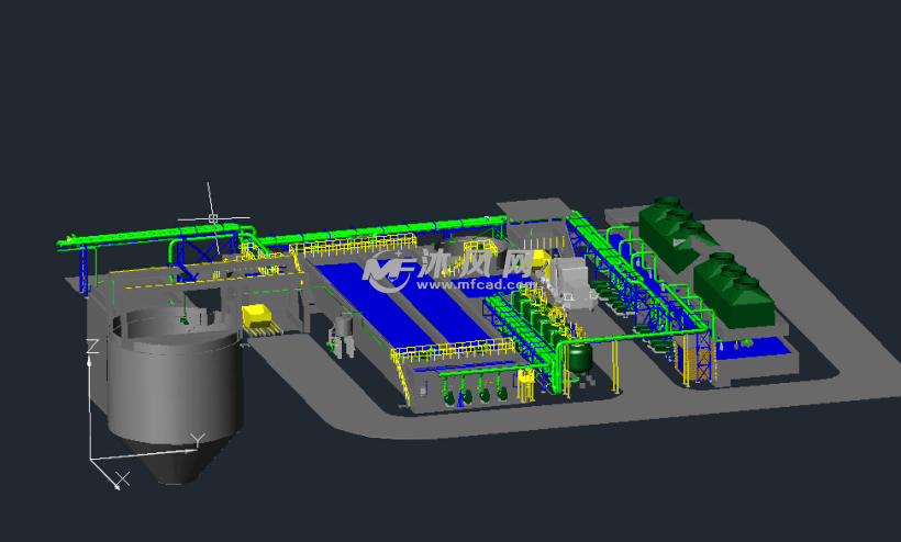 CAD工业污水处理立体图 - AutoCAD化工环保