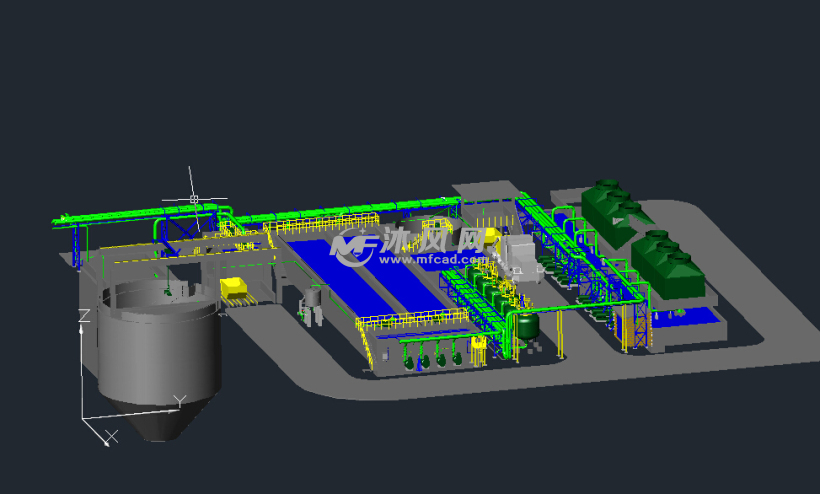 cad工业污水处理立体图